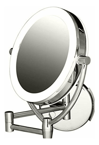 Ovente 7.5  Lighted Wall Mount Makeup Mirror, 1x & 10x