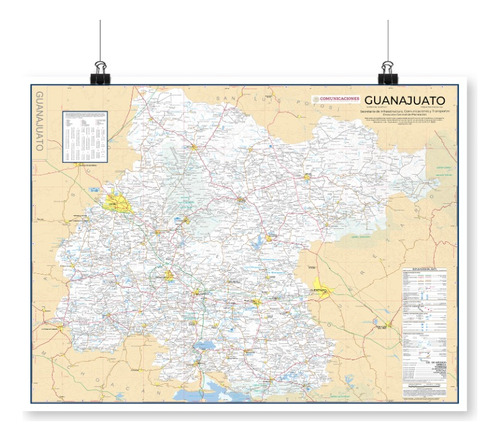 Guanajuato Mapa Grande 200x160 Carreteras