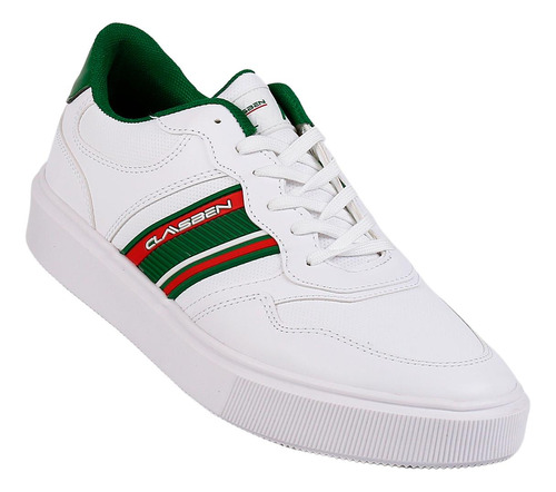 Tenis Casual Hombre Blanco Tacto Piel Clasben 06903832