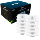 Easy Pack 10 Spot Led Embutir Quadrado 7w 6500k Branco Frio 110v/220v