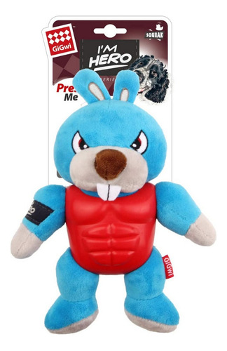 Peluche Para Perro Gigwi I'm Hero Conejo Con Sonido Color Celeste