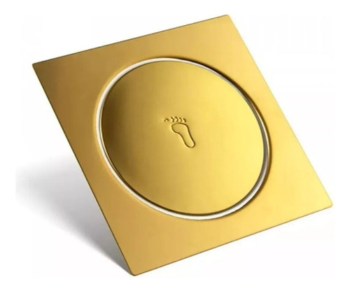 Ralo Click Inteligente 10x10 Cm Quadrado Dourado Gold