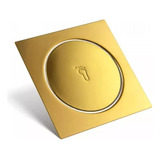 Ralo Click Inteligente 10x10 Cm Quadrado Dourado Gold