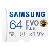 Tarjeta De Memoria Samsung Evo Plus 64gb Micro Sd + Adapt