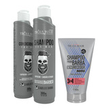 Kit Shampoo + Cond + Shampoo Tonalizante Tróia Hair For Man 