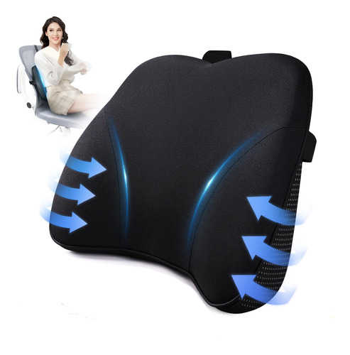 Almohada Lumbar Para Dolor Espalda Baja Espuma Memoria Y Tir