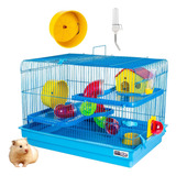 Gaiola Hamster 2 Andares Big Space Tubo Luxo Playground 