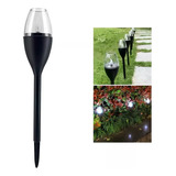 Set 10 Focos Faroles Led Blanco Solar Estaca Antorcha Jardin