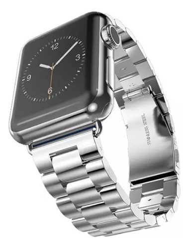 Pulseira Metal 3 Elos Para Apple Watch Ultra 49mm 45mm Prata