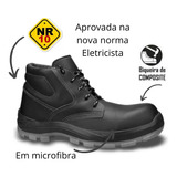 Bota Amarrar Microfibra Composite Eletricista Nr10 Ca 39039