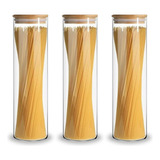 Kit 3un Potes De Vidro Tampa Bambu Hermético 2 Litros Grande