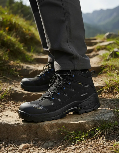 Bota De Montaña Todo Terreno Hombre Color Negro Discovery