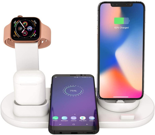 Base Carga Inalámbrica Celular iPhone Android Reloj AirPods