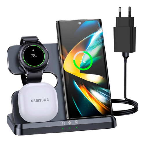 Carregador Indução Para Samsung S24 Ultra + Galaxy Watch 6