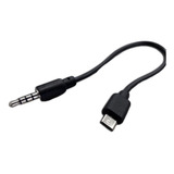 Cabo P2 Stereo X Micro Usb V8 20 Cm Celular Samsung Motorola Cor Preto