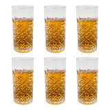 Set X 6 Vasos De Whisky Labrados Altos