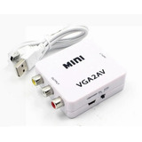 Mini Adaptador Conversor Vga P/ Video Composto 3rca Vga2av