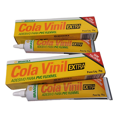 2 Colas Vinil Extra Líquida Brascola 75g Transparente