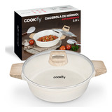Cacerola Arrocera Antiadherente 28 Cm Con Tapa Cookify 3.8 Lts. | Stone-tech Series | Libre De Pfoa, Cocción Uniforme, Mango Ergonómico. Color Mármol Beige