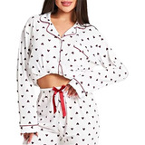 Pijama De Mujer Pantalones De Pijama De Corazón 2 Piezas