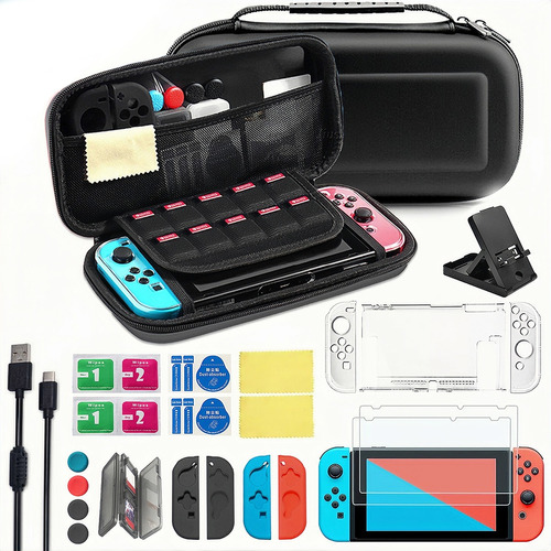 Kit De Estuche Y Accesorios Para Nintendo Switch 2017 25 Uds