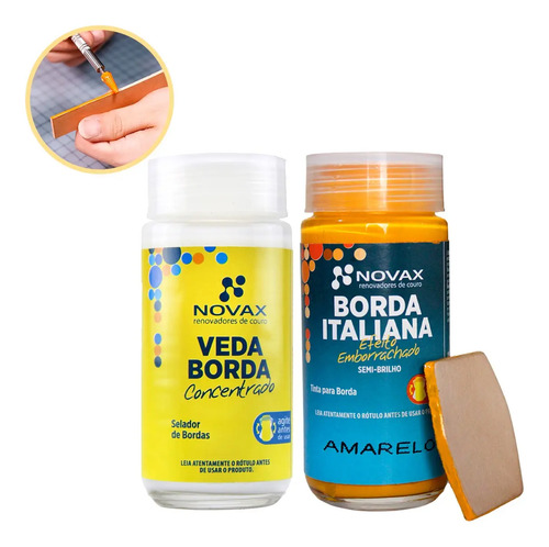 Tinta Borda Italiana + Veda Borda Pinta Couro E Sintético