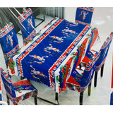 Set Mantel Dieciochero Más 6 Fundas Sillas Fiestas Patrias