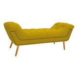 Recamier Estofado Veneza 195 Cm King Size Sued Amarelo