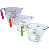 Set 3 Jarras Medidoras Plastico Para Cocina Alimentos 900ml