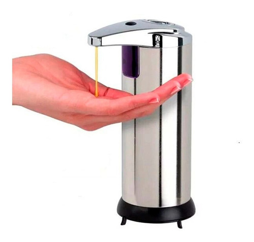 Dispensador Sensor Automático Para Jabón Alcohol Gel Líquido Color Plateado