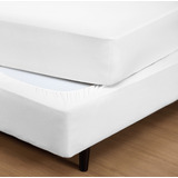 Capa Elástica Cama Box Casal  Malha 100% Algodão Branco