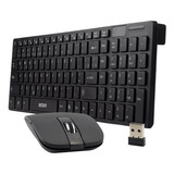 Teclado E Mouse Mause Sem Fio Slim Wireless 2.4ghz Kit