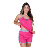 Kit 5 Baby Doll Pijaminha Dormir Short Top Lindo Confortável