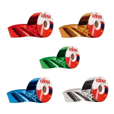 Listón Celosa Metálico No.22 Para Moños 7cm x 50m Colores Rojo Plata Oro | Envío gratis