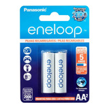 Pilha Recarregável Eneloop Panasonic Aa 2000mah Bk-3mcce/2bb