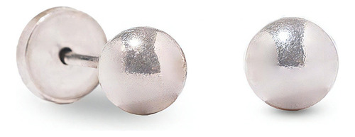 Aros Carmín Bolita 4 De Plata 925 Ss Color Plateado