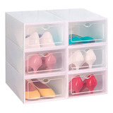 Caja Zapatos Organizador Calzado Blancas Tapa 6 Pza Zapatero