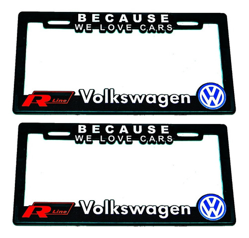  Portaplacas Premium  Volkswagen R Line Juego 2 Piezas