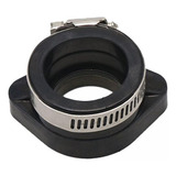 6 Adaptador Carburador Moto 48mm Con Abrazadera Negro Para