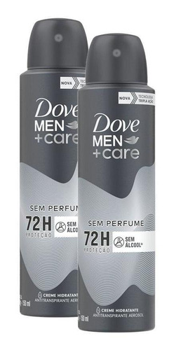 Kit 2 Desodorantes Dove Men+care Aerossol Sem Perfume 150ml