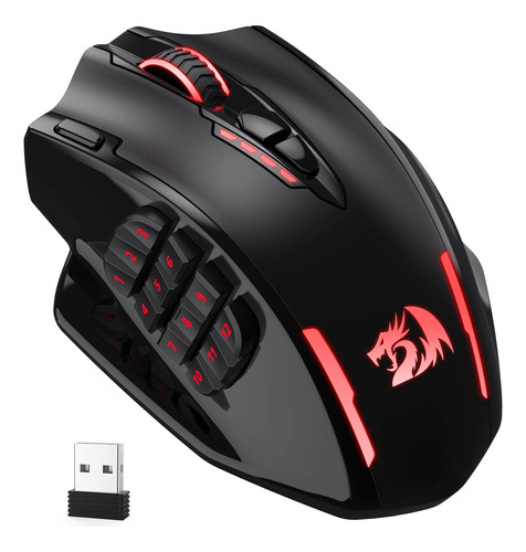 Mouse Gamer Redragon M913, Inalámbrico, 16 Botones, Negro