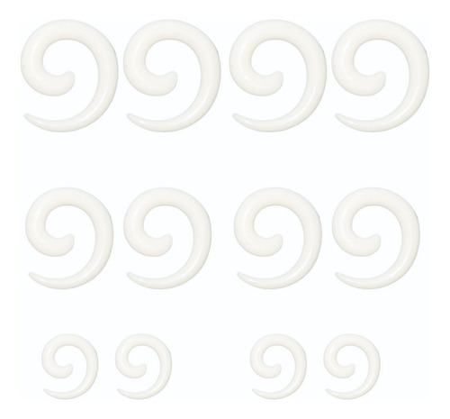Alargador Espiral Branco Ou Preto (par)