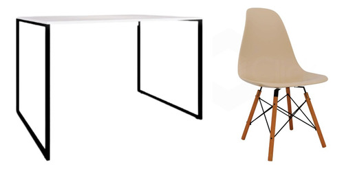 Conj Home Office Completo Escrivaninha 90x60 + Cadeira Eames