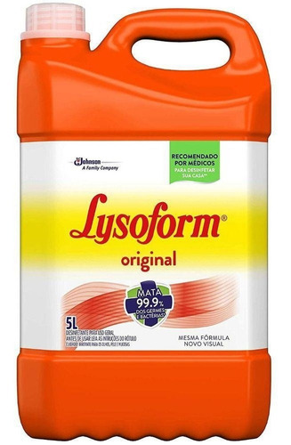 2 Galão Desinfetante Lysoform Bruto 5 Litros - Original 