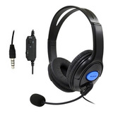 Auricular Gamer Headset Micrófono Pc Ps4 Control Volumen Color Negro