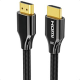 Cabo Hdmi 2.1 8k Ultra Hd 2m - 48gbps, 8k 60hz E 4k 120hz/60hz. Hdr 10, Vrr, Qft, Qms, Earc, Conectores Ouro 24k - Ideal Para Jogos, Vr