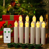 10 Velas De Navidad Para Ventana, Sin Llama, Con Clips, Func