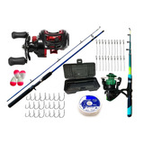 Kit Pesca Esportiva - Carretilha E Molinete C/ Vara + Brinde