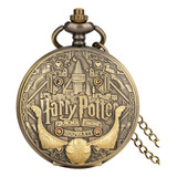 Reloj De Bolsillo Harry Potter Golden Hogwarts & Snitch