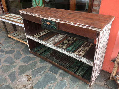 Mesa De Arrime Tv Quesera Pinotea Rustica Vintage Reciclada